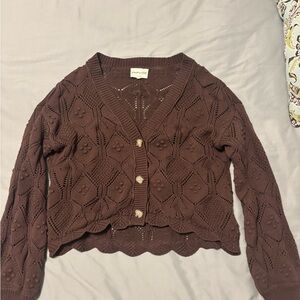 Freshman Chocolate Brown Knit Cardigan